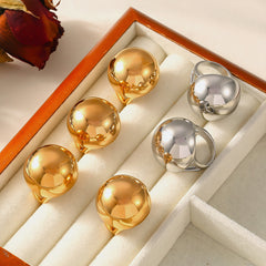 18K Gold-Plated Rounded Dome Statement Ring