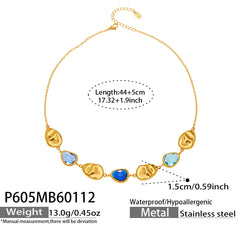 Faceted Color Glass Pendant Necklace