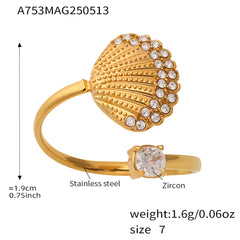 Ocean Creature Cubic Zirconia Open Rings
