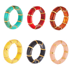 Color Resin Wide Stretch Bracelet