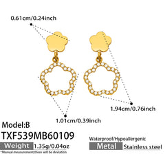 Cubic Zirconia Floral Necklace, Bracelet, Earrings & Ring