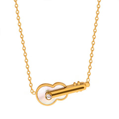 Gold-Tone Violin Shell Pendant Necklace