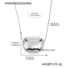 Gold-Tone Polished Rounded Pendant Necklace