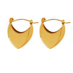 18K Gold-Plated Heart-Shaped Hoop Earrings