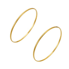 18K Gold-Plated Smooth or Diagonal Texture Bangle