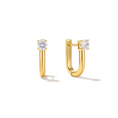 Daphne Dainty Enamel Crystal Hoop Earrings