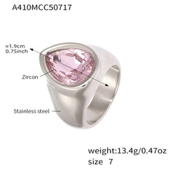 Teardrop Cubic Zirconia Statement Ring