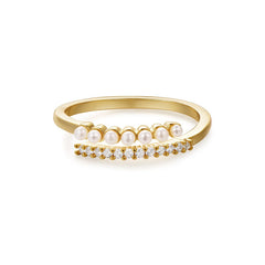 Nicolette Minimalist Pearl Adjustable Ring