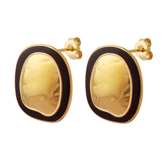 18K Gold-Plated & Silver-Tone Oval Stud Earrings