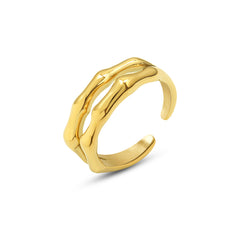 Textured Bamboo Detail Open Ring