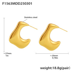 18K Gold-Plated & Silver-Tone Folded Hoop Earrings