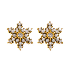 18K Gold-Plated Snowflake Cubic Zirconia Stud Earrings