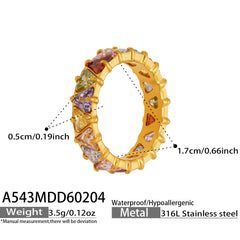 Triangle Cubic Zirconia Band Ring