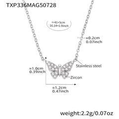Cubic Zirconia Butterfly Necklace and Bracelet
