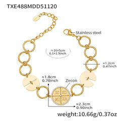 Disc & Letter Charm Necklace & Bracelet