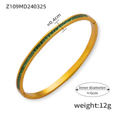18K Gold-Plated Colored Accent Bangle Designs