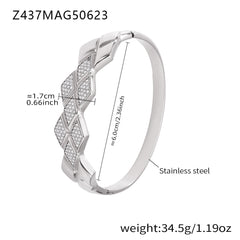 Cubic Zirconia Sculptural Bangle Bracelet