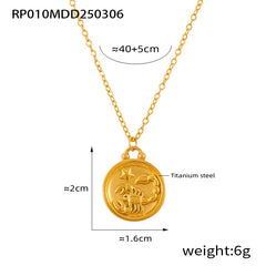 Zodiac Coin Pendant Necklace