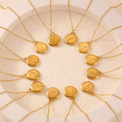 Zodiac Coin Pendant Necklace