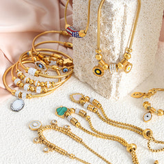 18K Gold-Plated Charm Bracelet or Bangle