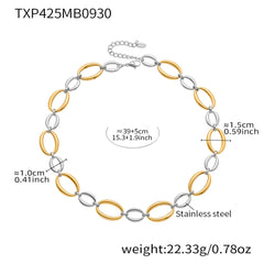 18K Gold-Plated Open Oval Link Jewelry