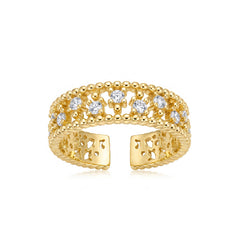 Marielle Openwork Pavé Adjustable Ring