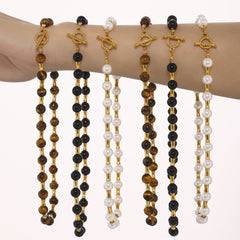 316L Stainless Steel Beaded Toggle Necklaces