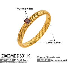 18K Gold-Plated Ribbed Flexible Bracelet