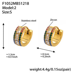 18K Gold-Plated Double-Row Cubic Zirconia Hoops