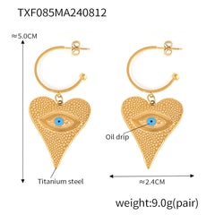 18K Gold-Plated Heart Eye-Motif Jewelry
