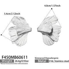 Sculptural Half-Flower Stud Earrings