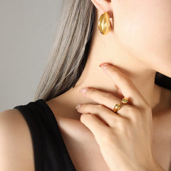 18K Gold-Plated Polished Crescent Hoop Earrings