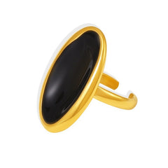 Oval Enamel Open Ring