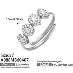 Colored Glass and Cubic Zirconia Ring Collection
