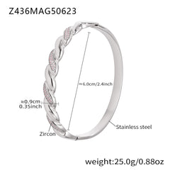 Cubic Zirconia Sculptural Bangle Bracelet