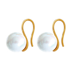 Pearl-Look Curved Hook Earrings