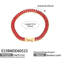 Colorful Cubic Zirconia Tennis Bracelet & Necklace