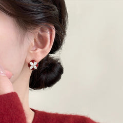 Nadine Vintage-Inspired Enamel Clover Stud Earrings