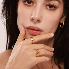 Cubic Zirconia Starburst Detail Ring