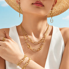 Cubic Zirconia Open Oval Link Jewelry