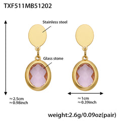 Faceted Oval Glass Stone Necklace, Bracelet & Earrings