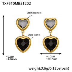 18K Gold-Plated Faceted Glass Heart Jewelry