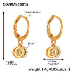 Cubic Zirconia Double Loop or Teardrop Earrings