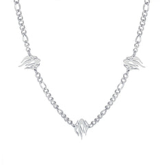 Silver-Tone Flame Motif Chain Necklace