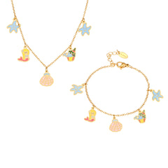 Ocean Enamel Charm Necklace