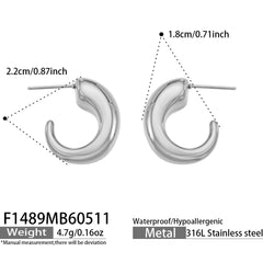 18K Gold-Plated Small U-Shaped Hoop Earrings