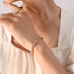 18K Gold-Plated Cubic Zirconia Stretch Bracelet