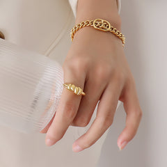 18K Gold-Plated Twisted Sculptural Ring