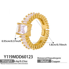 18K Gold-Plated Cubic Zirconia Statement Ring