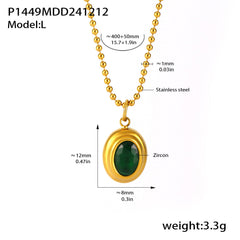 18K Gold-Plated Cubic Zirconia Drop Charm Necklace